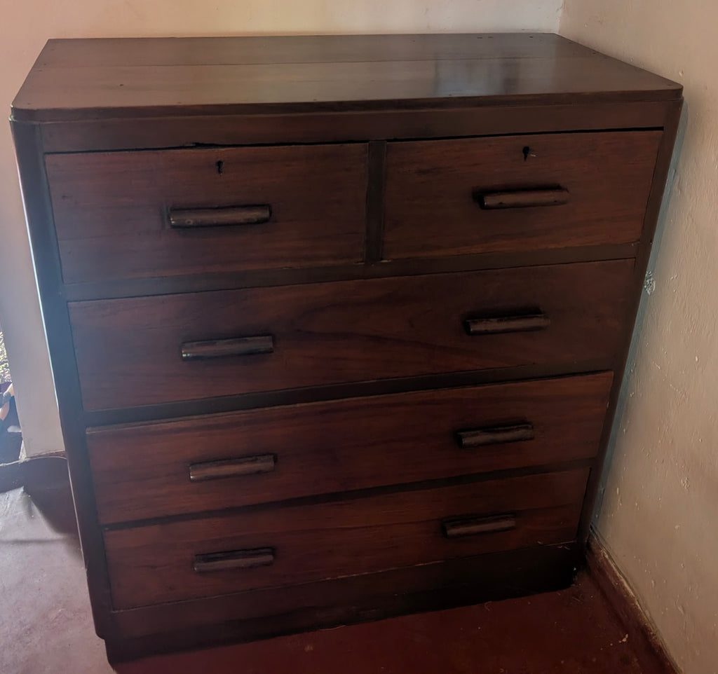 Antique Dark wooden 5 drawer
